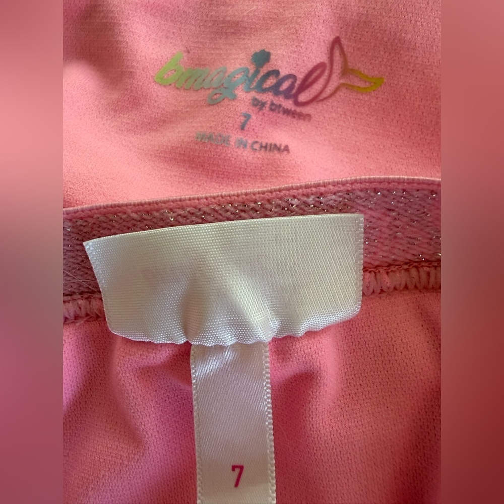 4/$20 BMAGICAL By Btween Girls' Silver, Pink & Teal One-Shoulder 2 Piece Set - 7 - Picture 4 of 4